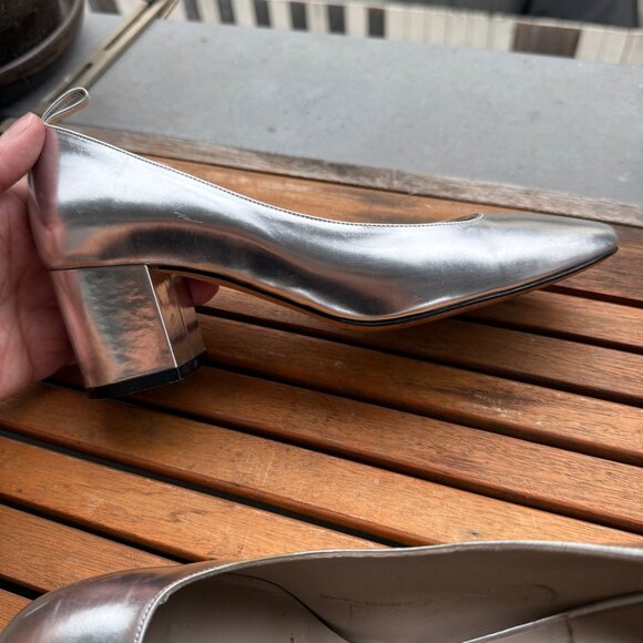 Sofie DHoore Womens Silver Block Heel Pumps Size 36/5.5 US - Picture 9 of 12